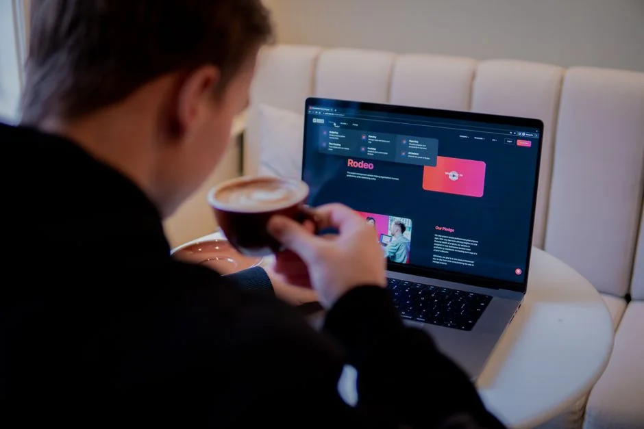 Close-up view of a laptop showing the Pexels login screen, emphasizing a sleek, modern digital interface.